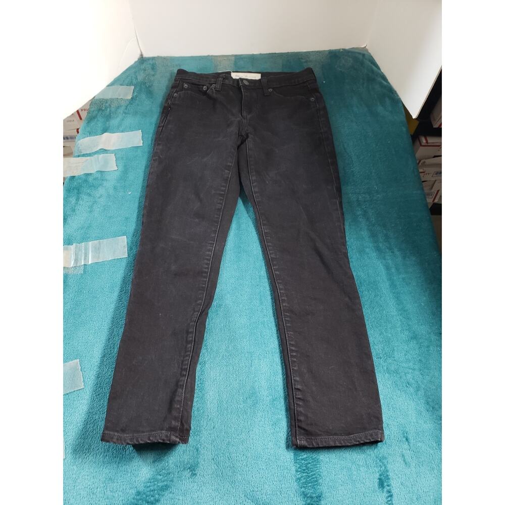 Gap Jeans Size 25 Womens Black Denim Stretch Pant Mid Rise Best Girlfriend Ankle